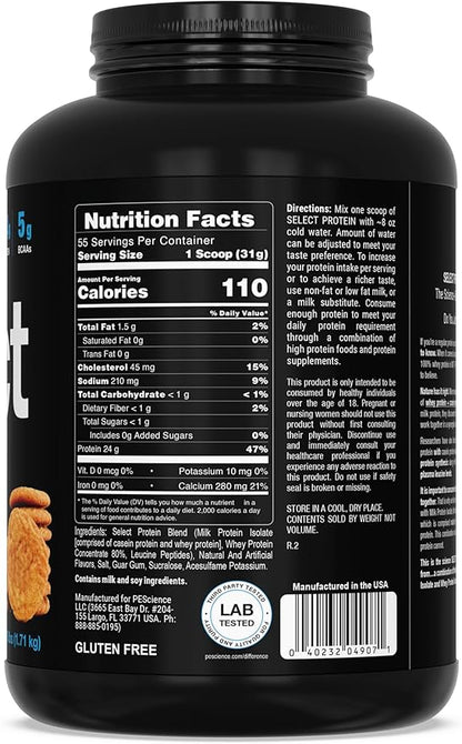 PEScience Select Protein Powder, Whey and Casein Blend, Clean Protein Powder for Women and Men, Low