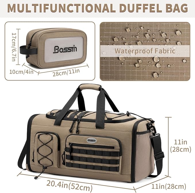 Bosstin Gym Bag for Men & Women,45L Travel Duffle Sports Duffel Bag Gym Weekender Overnight