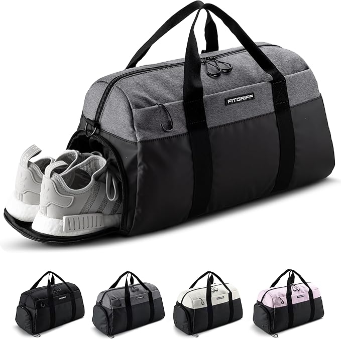 Fitgriff® Gym Bag V2 for Men and Women with Shoe & Wet Compartment - Duffle Bag for Travel, Sports