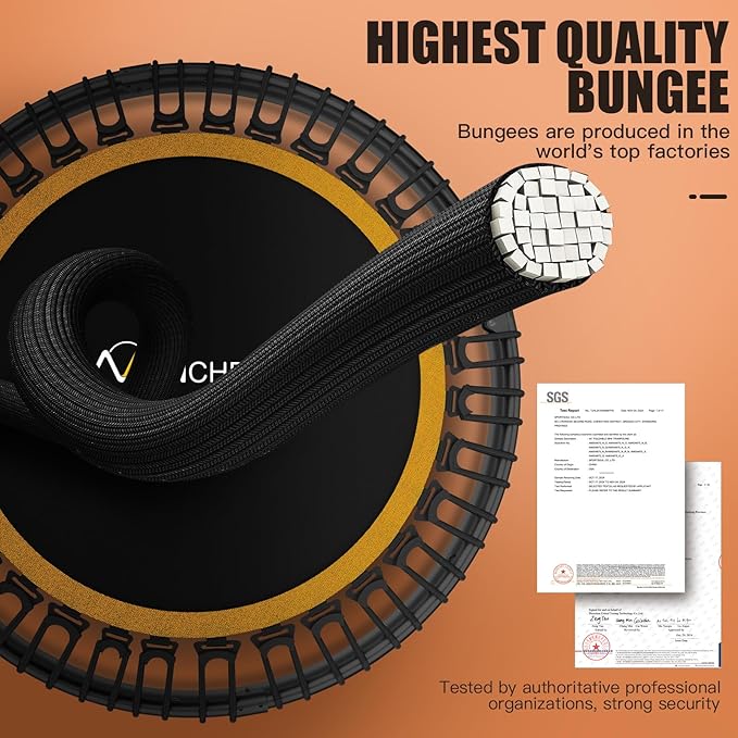 ANCHEER 40"/48" Foldable Rebounder Trampoline for Adults/Kids with Resistance Bands and Bungees