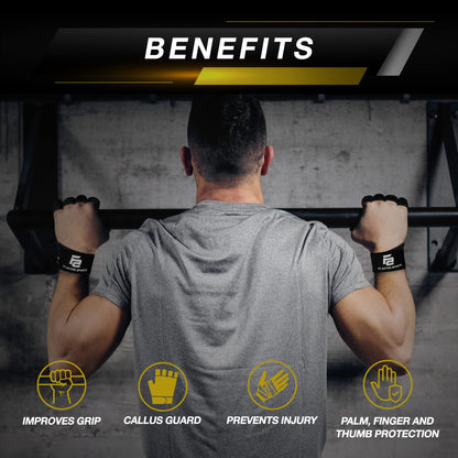 Fit Active Sports Ventilated Weight Lifting Gloves with Built-in Wrist Wraps, Workout Fingerless