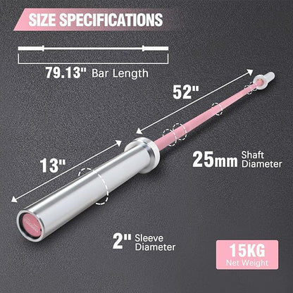 PROOFGOLD 6.6ft/7ft Olympic Barbell Bar 35Lb(15kg)/45LB(20kg) Barbell,Bench Press Bar for Squats