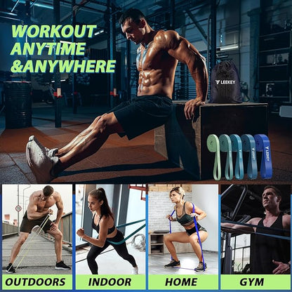 LEEKEY Resistance Bands Set for Pull-Up Assistance & Full-Body Training, Multi-Level Exercise Bands
