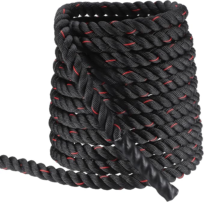 MECCANIXITY Battle Rope 50ft x 1.5 Inch Polyester Workout Rope Heavy Fitness Exercise Rope for