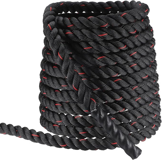 MECCANIXITY Battle Rope 50ft x 1.5 Inch Polyester Workout Rope Heavy Fitness Exercise Rope for