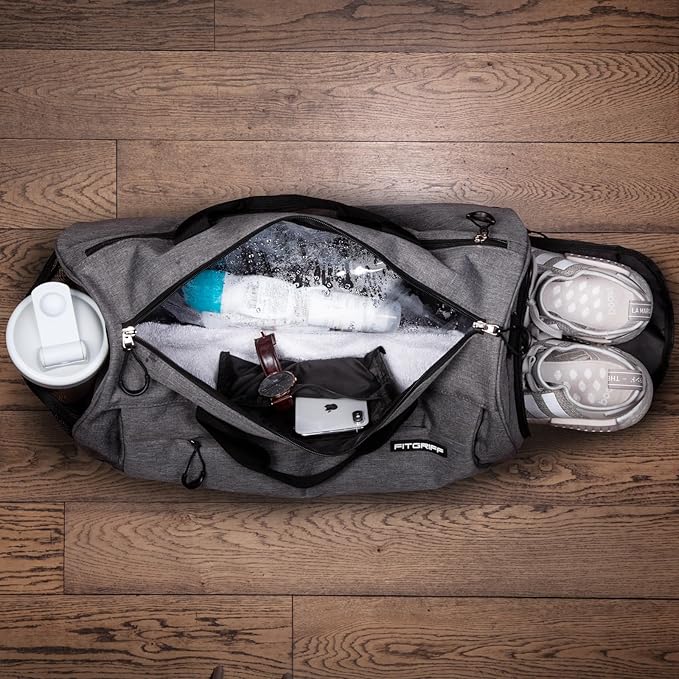 Fitgriff® Gym Bag for Men & Women with Shoe & Wet Compartment - Duffle Bag for Travel, Sports