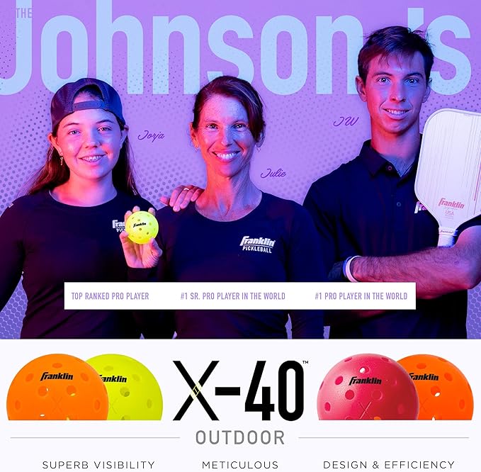 Franklin Sports X-40 Outdoor Pickleballs - Official Ball of USA Pickleball, APP Tour + US Open