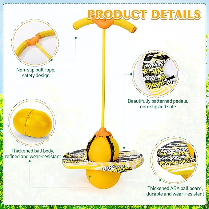 Layhit 2 Pcs Pogo Jumper with Handle for Kids Pump Pogo Ball Stick Jumper Balance Bounce Ball with