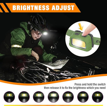 EverBrite Rechargeable Headlamp, 350 Lumens Headlamp with Red Light and Memory Function, 7 Modes