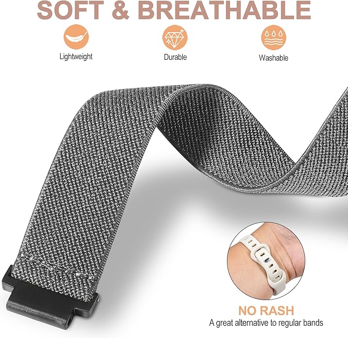 Elastic Nylon Watchband Compatible with Garmin Forerunner 235/220/230/620/630/735XT,Soft Adjustable