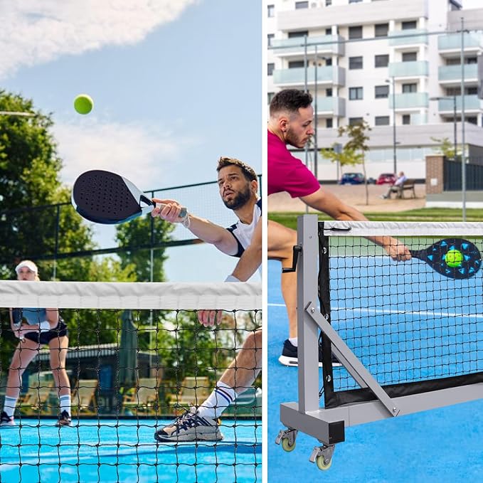 Pro Pickleball Net Portable with Wheels – 22ft Heavy Duty Pickleball Net System with Sturdy