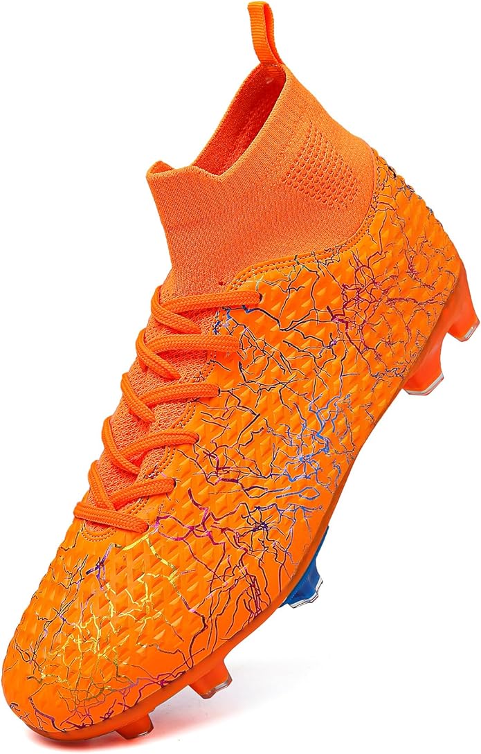 Men's Soccer Shoes High-Top Soccer Cleats Outdoor Breathable Athletic Professional Spikes Youth