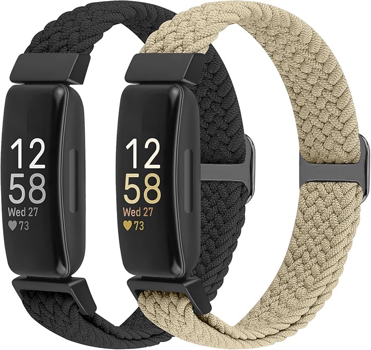 Elastic Braided Watch Band Compatible with Fitbit Inspire 3/Inspire 2/Inspire/Inspire HR/Fitbit ace