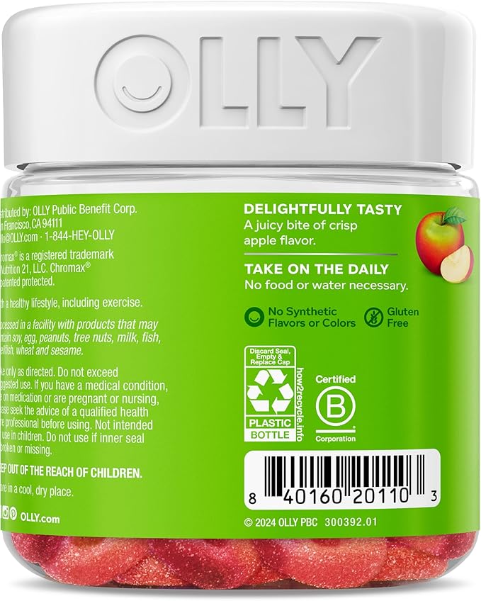 OLLY Metabolism Gummy Rings, Apple Cider Vinegar, Vitamin B12, Chromium, Energy and Digestive