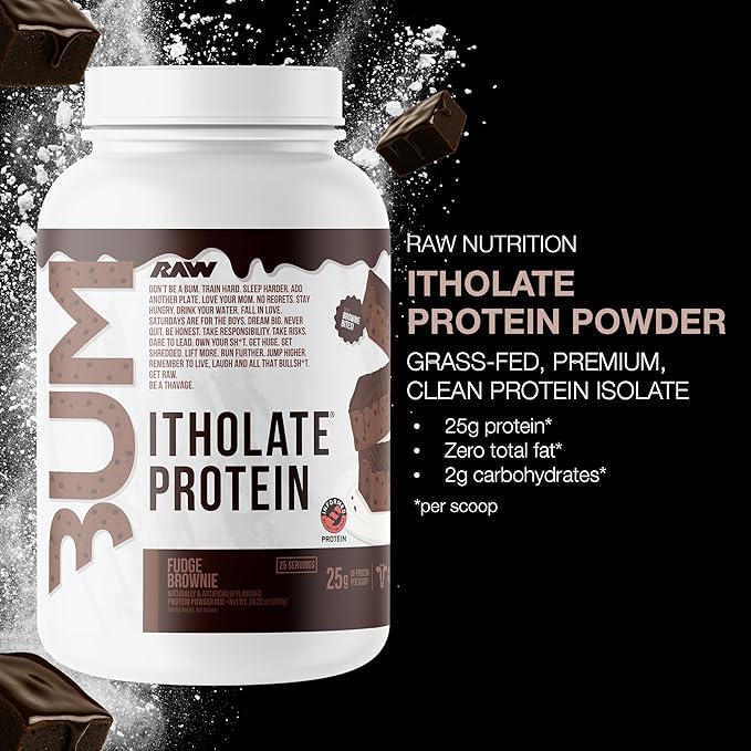 RAW Whey Isolate Protein Powder, Fudge Brownie (CBUM Itholate Protein) - 100% Grass-Fed Sports