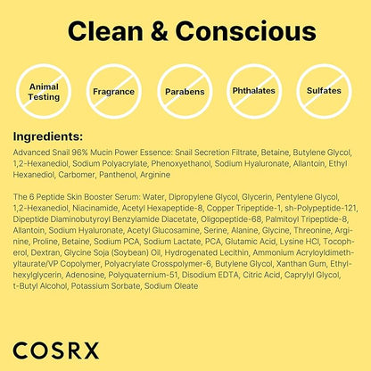 COSRX Snail Mucin 96% Peptide Booster Set - Amazon Exclusive - Korean Skin Care, Gift Sets, Skin