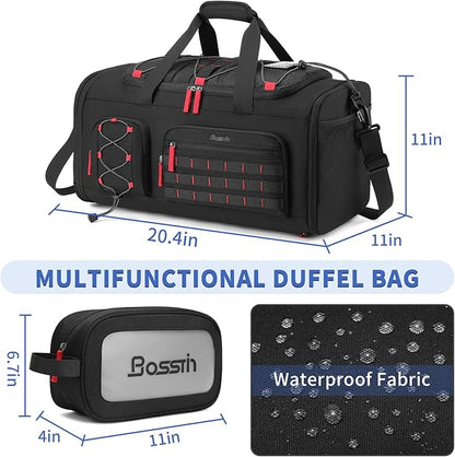 Bosstin Gym Bag for Men & Women, 45L Travel Duffle Sports Duffel Bag Gym Weekender Overnight