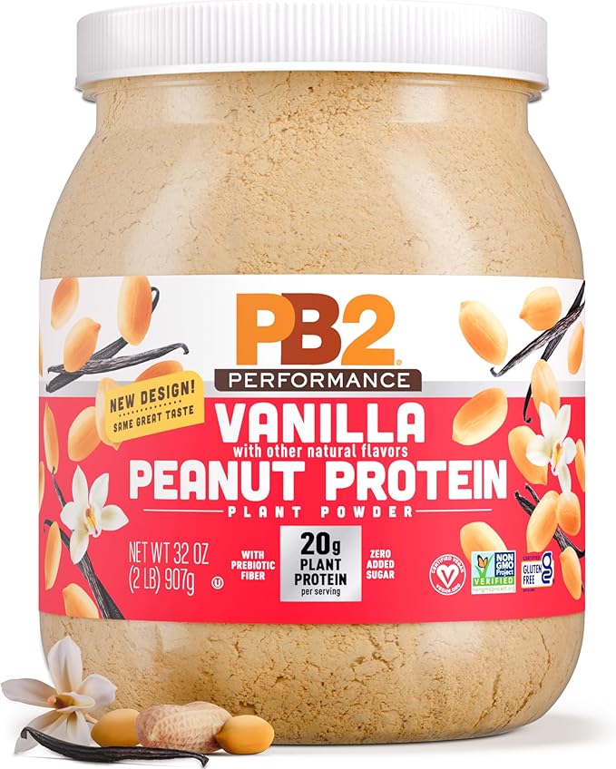PB2 Performance Peanut Plant Based Vegan Protein Powder | 20g Complete Protein, No Added Sugar