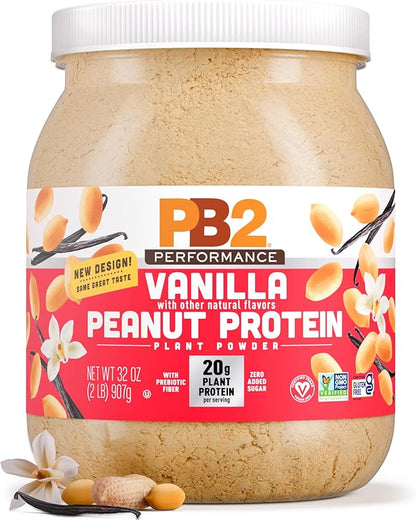 PB2 Performance Peanut Plant Based Vegan Protein Powder | 20g Complete Protein, No Added Sugar