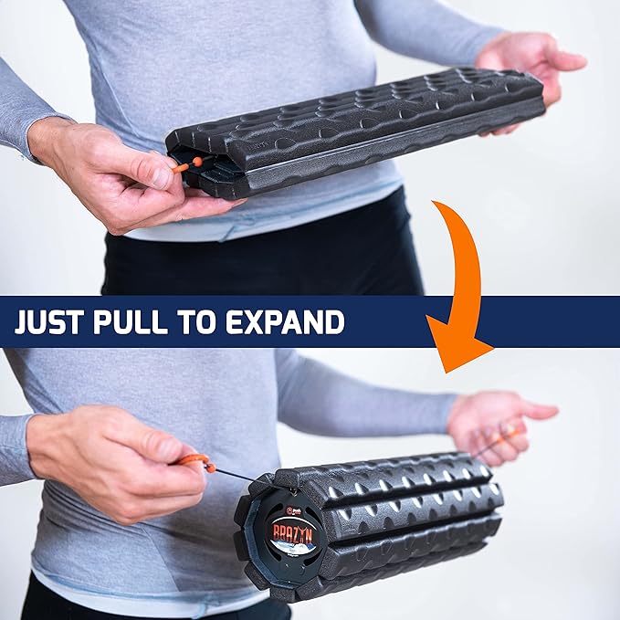 Morph Foam Roller (Bravo-Midnight) Collapsible Travel Foam Roller for Pain Relief, Workout Muscle