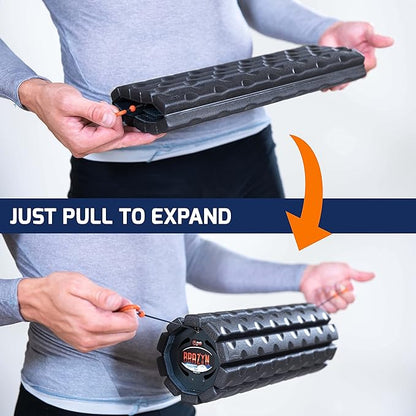 Morph Foam Roller (Bravo-Midnight) Collapsible Travel Foam Roller for Pain Relief, Workout Muscle