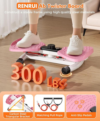 Waist Twisting Machine Fitness Tool, Ab Twister Board with the Smart LED Digital Monitor, 330LBS