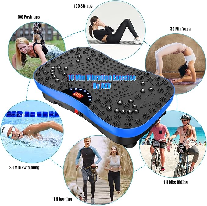 AXV Vibration Plate Exercise Machine Whole Body Workout Portable Mini Vibrate Fitness Platform
