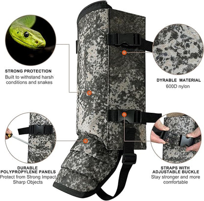 Snake Gaiters Leg Guards, Waterproof Snake Guards, Adjustable Snake Bite Protection for Lower Legs