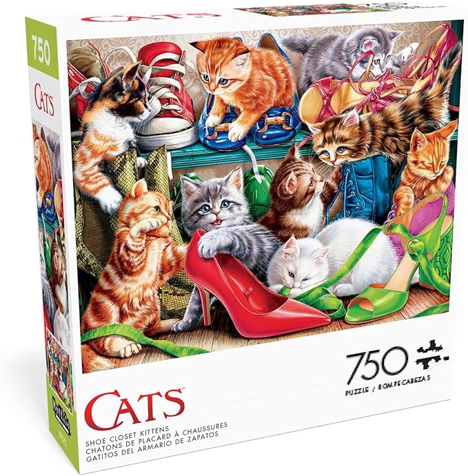 Buffalo Games - Shoe Closet Kittens - 750 Piece Jigsaw Puzzle for Adults -Challenging Puzzle