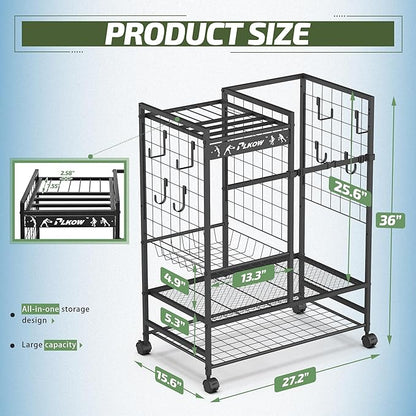 PLKOW Tennis Bag Organizer Tennis Racket Storage Rack, Tennis Equipment Holder for Bags, Balls