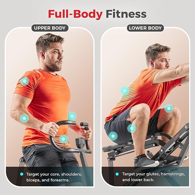 Sunny Health & Fitness Row-N-Ride® Plus, Heavy Duty Assisted Squat Machine with 300 LB Max Weight
