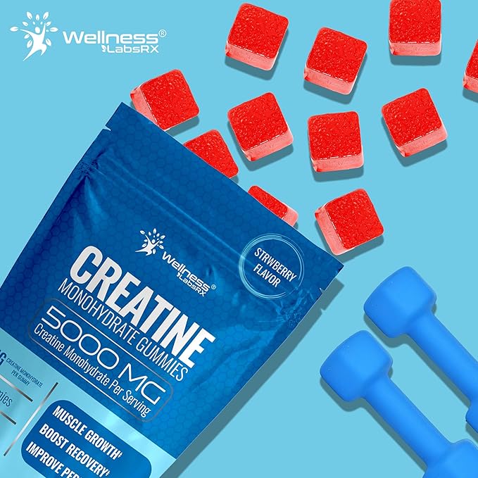 Creatine Gummies 5000mg, 30 Servings Creatine Monohydrate Gummies - Third-Party Tested Creatine for
