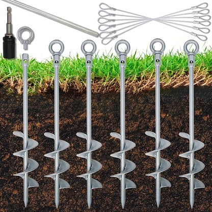 18 inch Ground Anchor Heavy Duty Earth Anchors Set Screw in for Mobile Home, Swing, Tent Trampoline