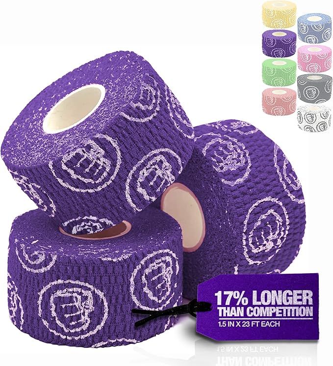 WOD Nation Flexible Hook-Grip Athletic Tape ??Easy-Tear, Sweat-Proof Thumb & Finger Strips for