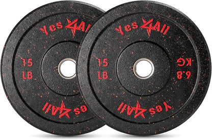Yes4All 2" Bumper Plate, 10-190 LB Olympic Rubber Weight Plate with Steel Hub for WeightLifting