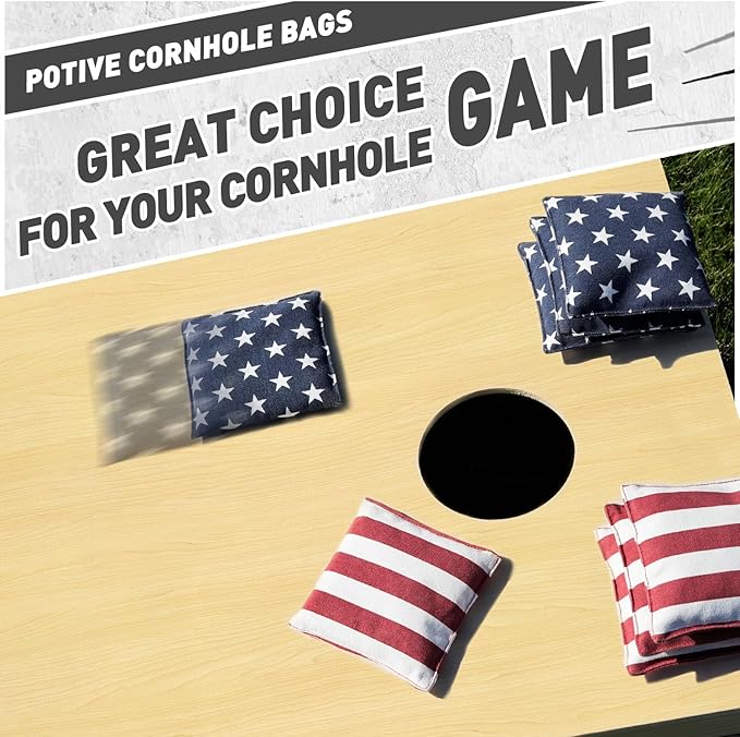 Cornhole Bags Set of 8 Regulation Corn Hole Bean Bags for Cornhole Game, Professional Weather