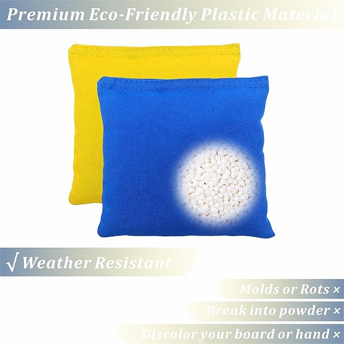 Cornhole Bags Set of 8 Regulation Professional Corn Hole Bean Bags Weather Resistant for Tossing