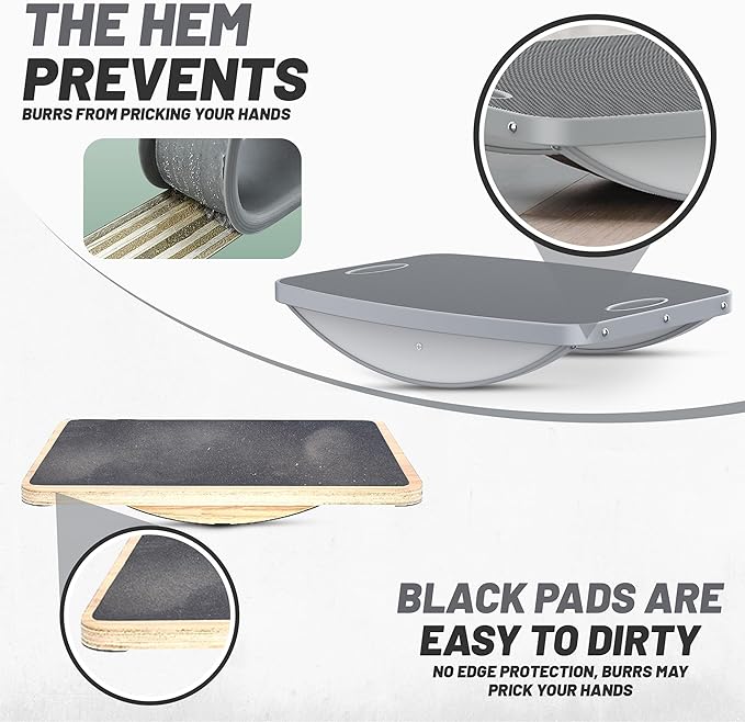 Advanced Wood Balance Board, 360 Degree Rotation and Tilt - Non-Slip 500 lbs Wobble Board for