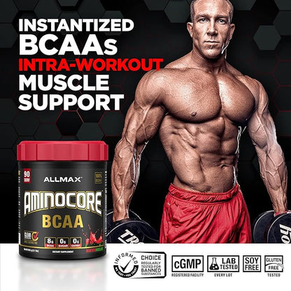 ALLMAX Nutrition AMINOCORE BCAA Powder, 8.18 Grams of Amino Acids, Intra and Post Workout Recovery