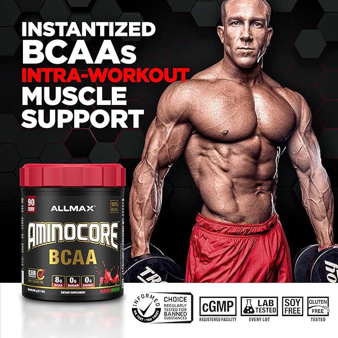 ALLMAX Nutrition AMINOCORE BCAA Powder, 8.18 Grams of Amino Acids, Intra and Post Workout Recovery