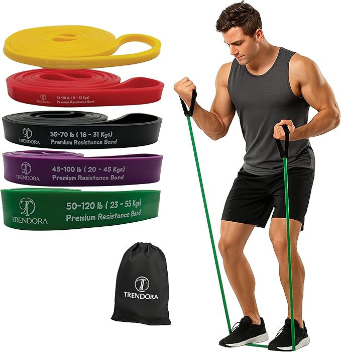 Premium Resistance Bands Set of 5, Exercise Bands, Workout Bands Set for Working Out with Handles