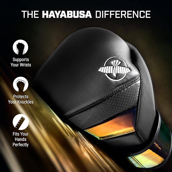 Hayabusa T3 Boxing Gloves for Men and Women Wrist and Knuckle Protection, Dual-X Hook and Loop