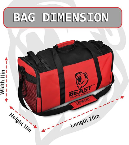 Duffle Gym Bag for Men & Women – Large Duffel Athletic Gym Boxing Bag with Shoes Compartment, Wet