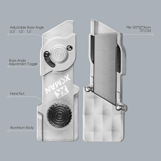 XCMAN SKi Snowboard Multi-Angle Base Edge Tuner, Edge Tuner Sharpener(0.5-1.5 Degrees), Aluminum