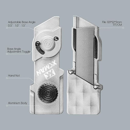 XCMAN SKi Snowboard Multi-Angle Base Edge Tuner, Edge Tuner Sharpener(0.5-1.5 Degrees), Aluminum