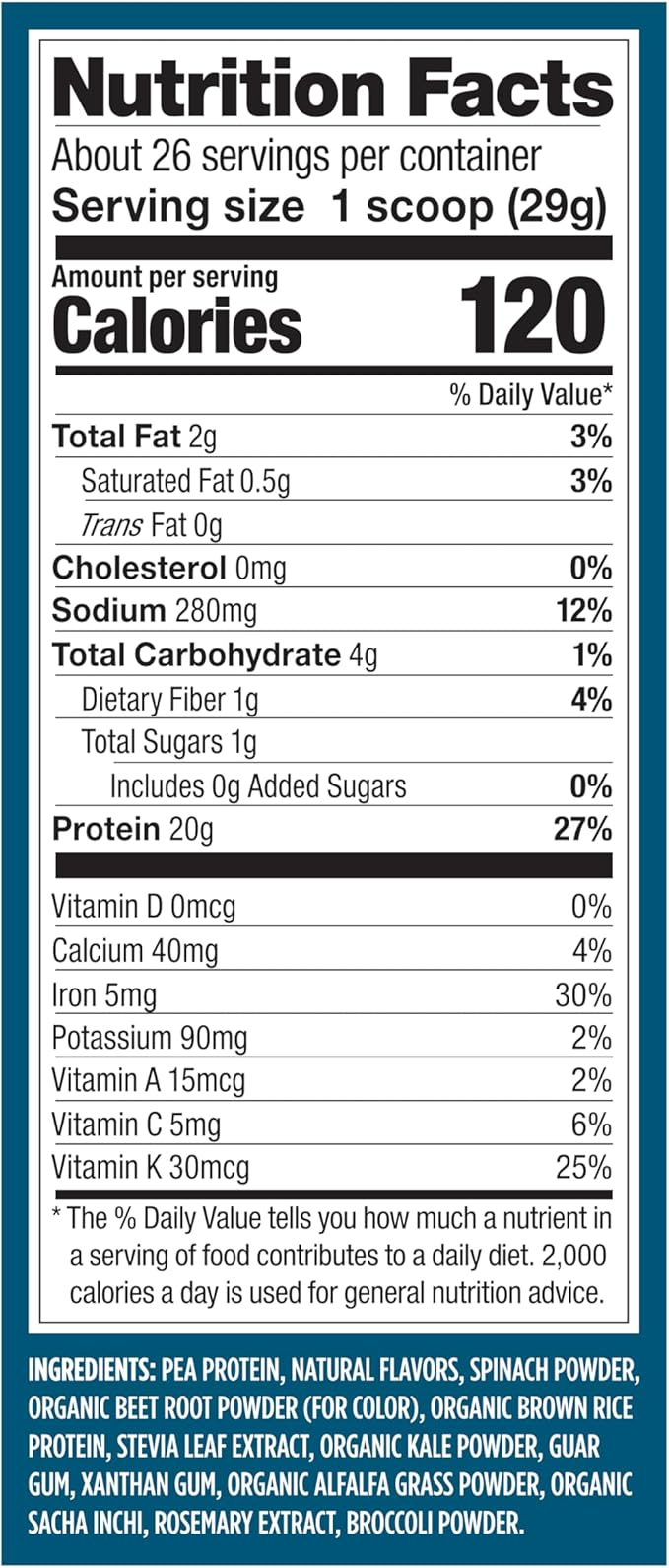 Vega Protein + Supergreens - 20g Plant-Based Protein, Berry, 26 Servings, Real Greens & Veggies