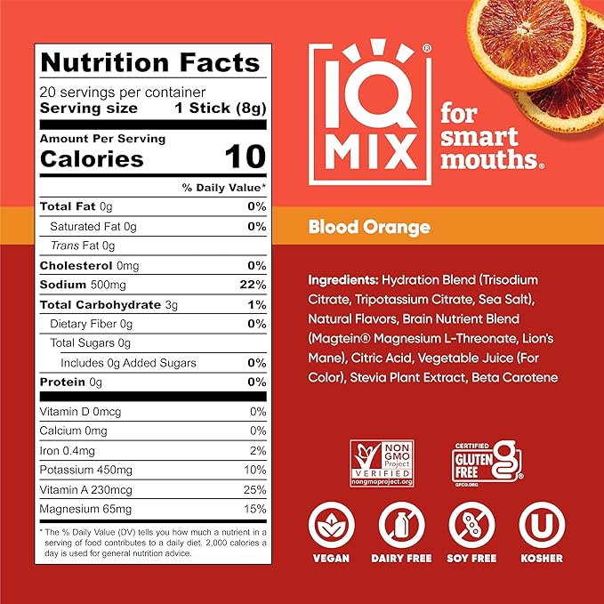 IQMIX Hydration Electrolyte Powder – 4-in-1 Formula for Hydration, Mental Clarity, Mood and