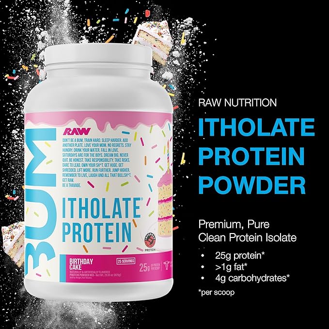 RAW Whey Isolate Protein Powder, Birthday Cake (CBUM Itholate Protein) - 100% Grass-Fed Sports