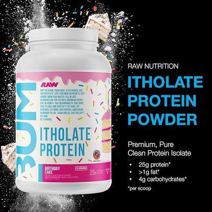 RAW Whey Isolate Protein Powder, Birthday Cake (CBUM Itholate Protein) - 100% Grass-Fed Sports