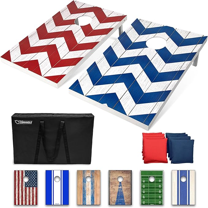 GoSports Portable Cornhole Sets, 8 Styles – Choose 4 x 2 ft or 3 x 2 ft - Boards Include 8 Bean